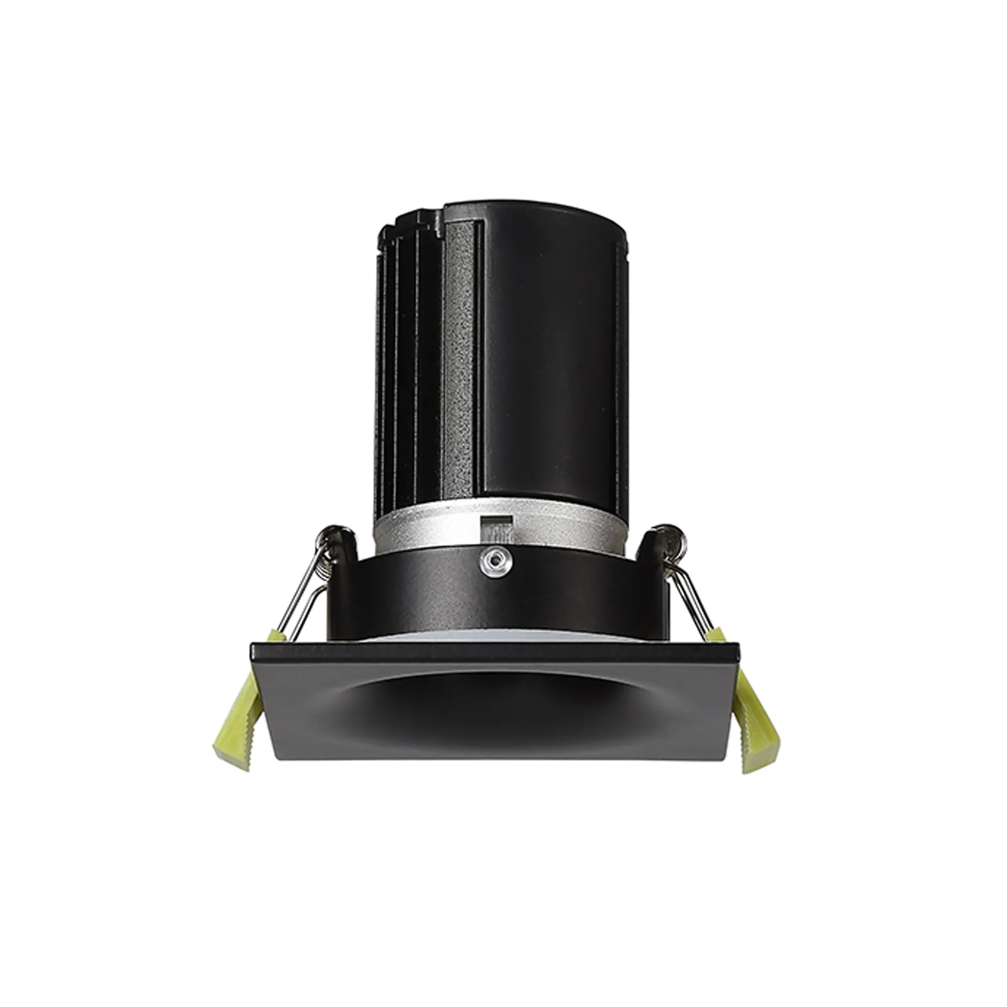 Bruve 12 Tridonic powered 12W 3000K 1200lm 36° LED Engine,300mA , CRI>90 LED Engine Matt Black Fixed Square Recessed Downlight, Inner Glass cover, IP65